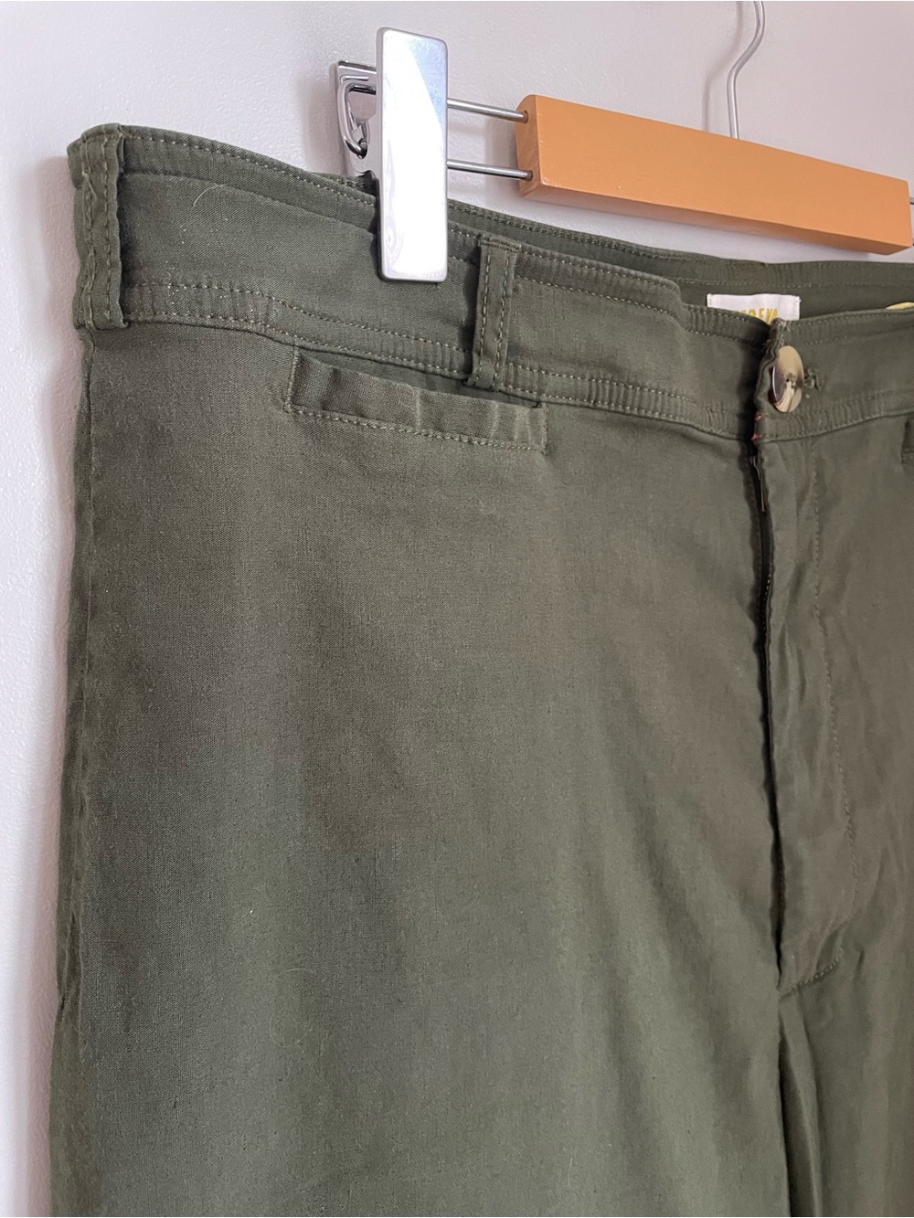 Maeve Anthropologie Ettie High-Rise Crop Wide-Leg Pants Green Size 34 Linen Boho - Picture 7 of 11